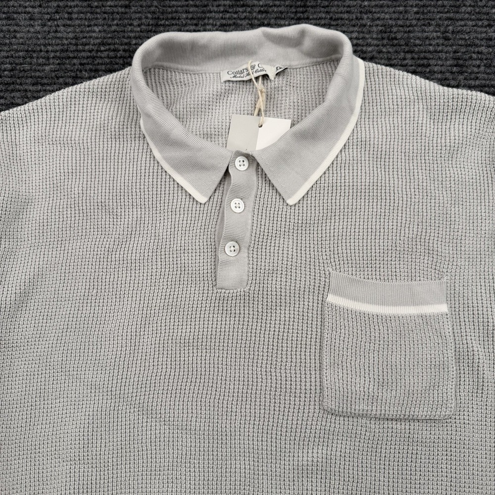 Collars and Co Rivera Waffle Knit Polo Shirt Mens Size 2XL Modal Cotton Sold Out - Picture 2 of 6
